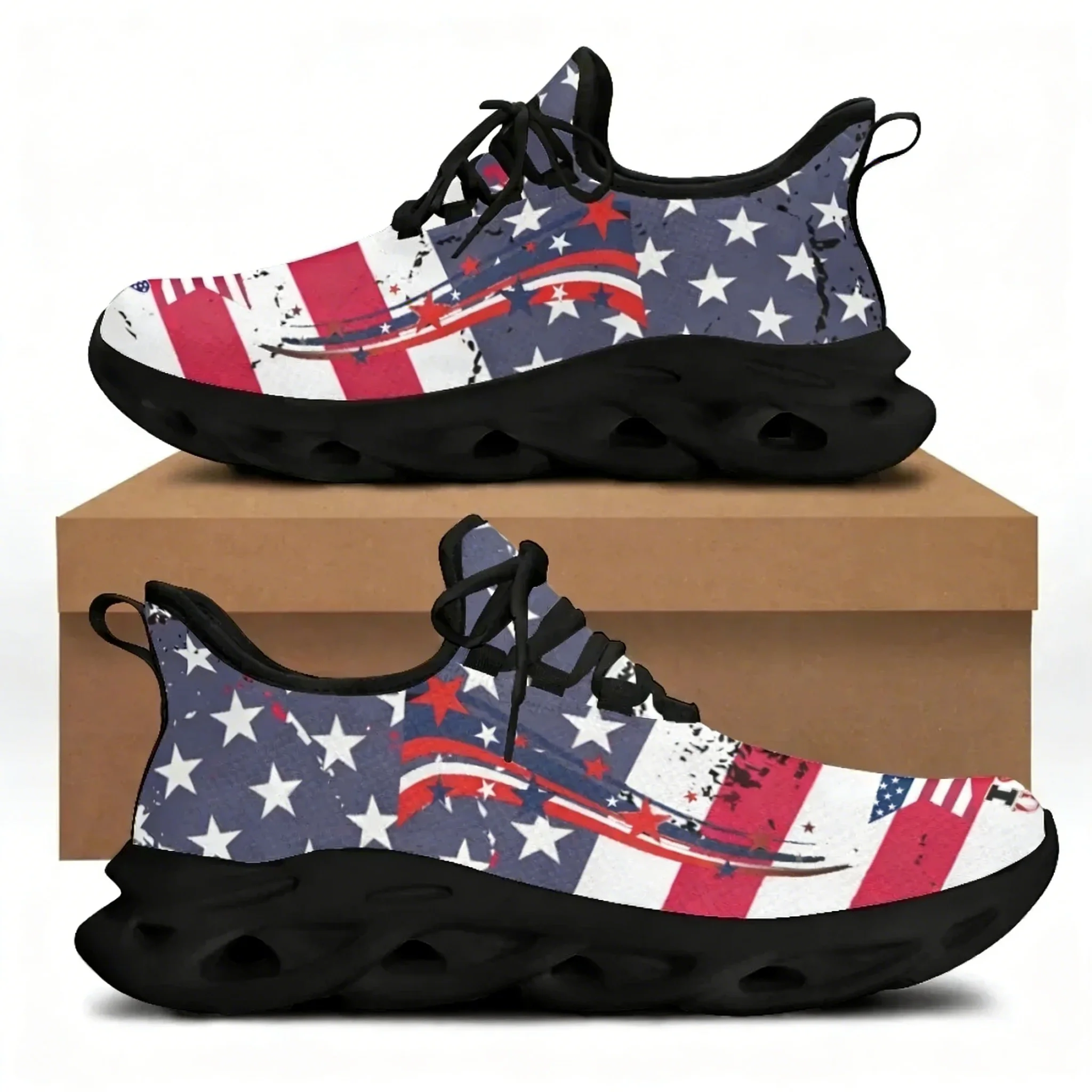 Men'S Shoes Liberty - Tênis Planos com Estampa da Bandeira