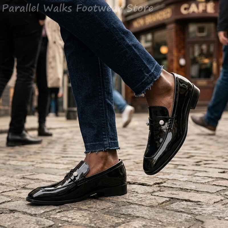 Men'S Shoes Smart - Sapatos masculinos pretos de camurça sintética